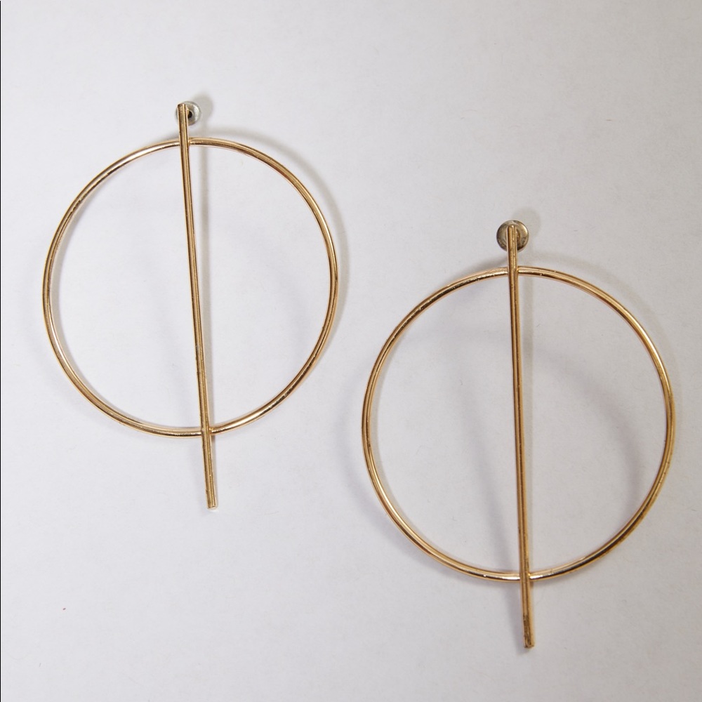Mango gold graphic hoop earrings
